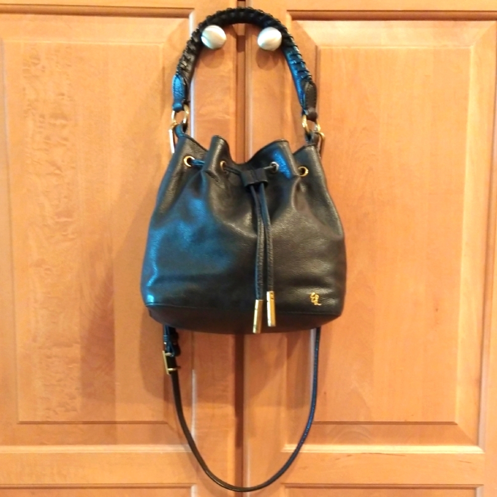 Elliot Lucca Leather Bucket Bag Crossbody GUC
